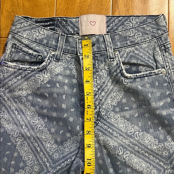 Revice La La Land Jeans Blue Bandana Print Distressed Skinny USA Premium Denim - Picture 5 of 13